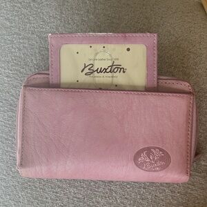 Buxton, Dusty Pink, heiress, Leather, Zip Wallet, NWOT